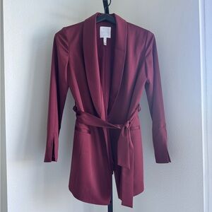 Leith Burgundy Blazer with Belt